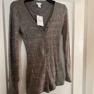 Grey long sleeve romper